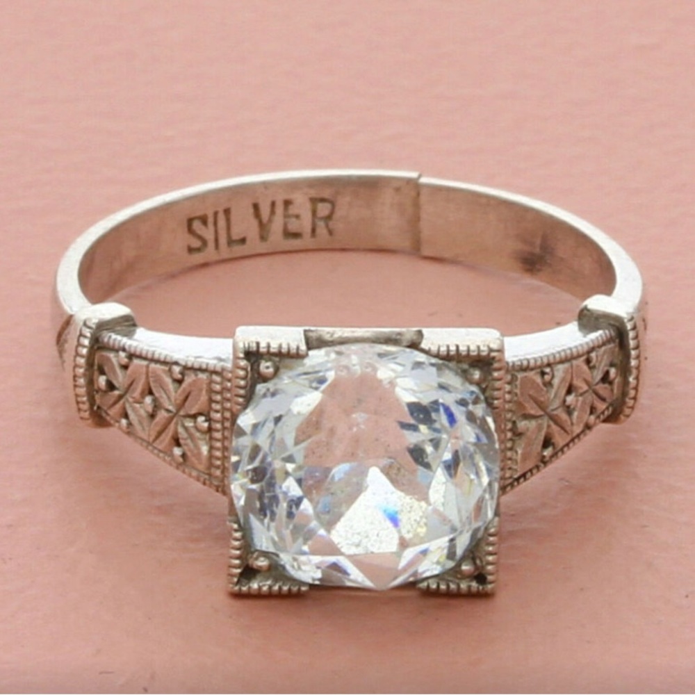 Antique Paste Stone Diamond Ring - image 1